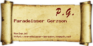 Paradeisser Gerzson névjegykártya